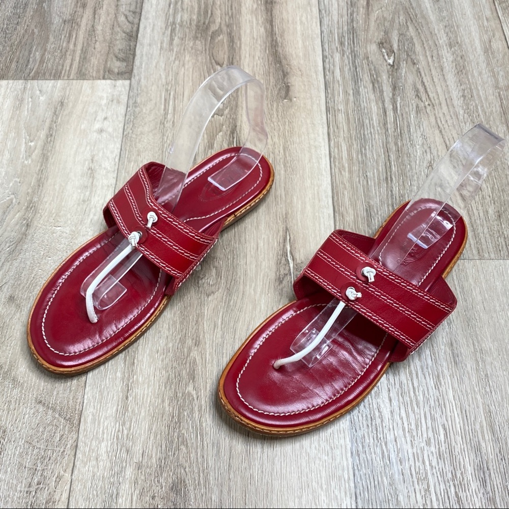 Tod's Burgundy Leather Sandals